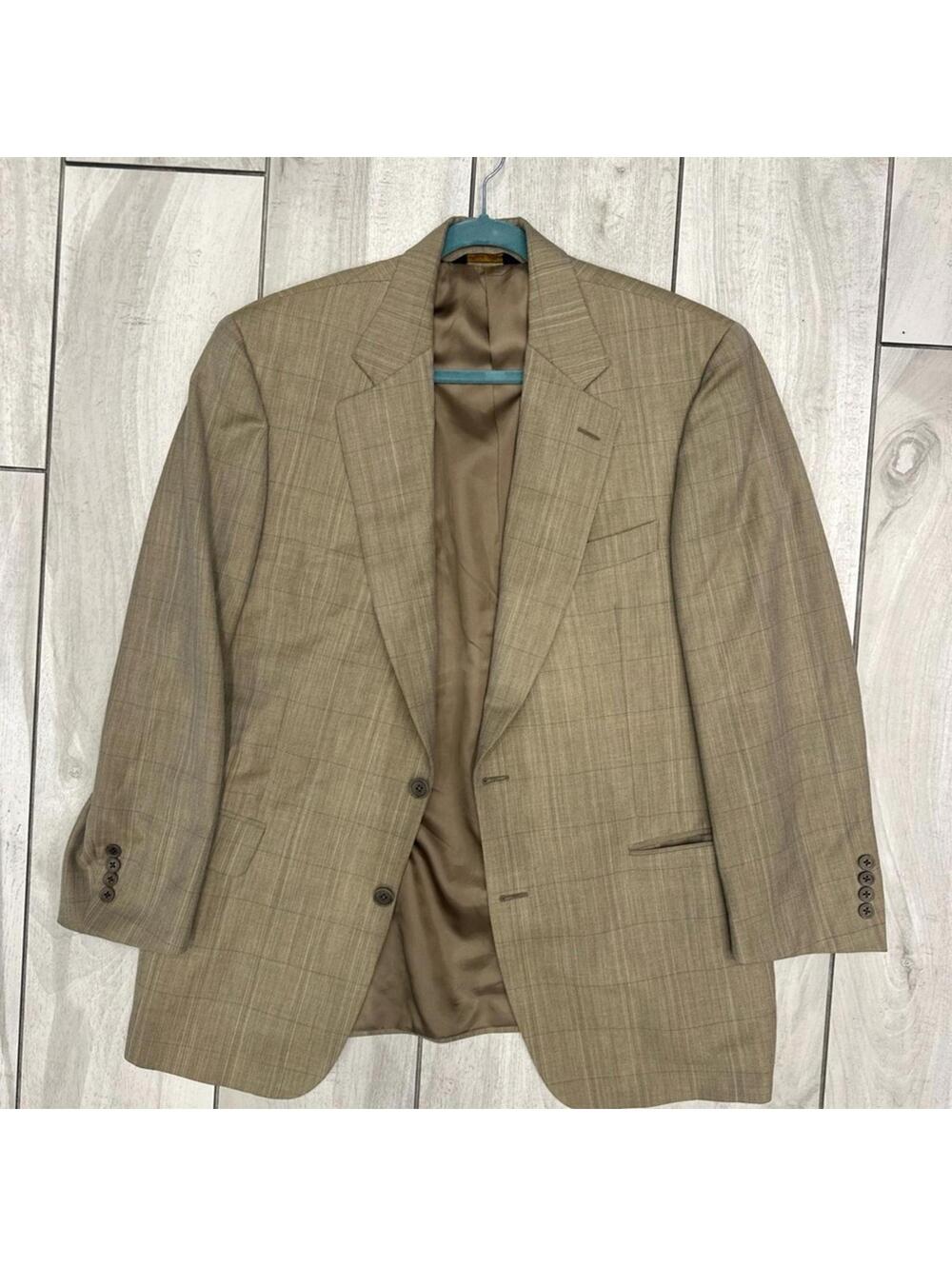 Men's brooks brothers Tan beige brown Blazer 41R made in Canada